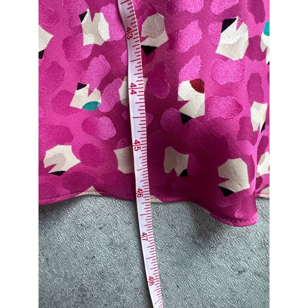 Albert Nipon Silk Dress S 4 Magenta Pink Vintage Drop Waist Abstract 80s Flapper - Picture 6 of 8